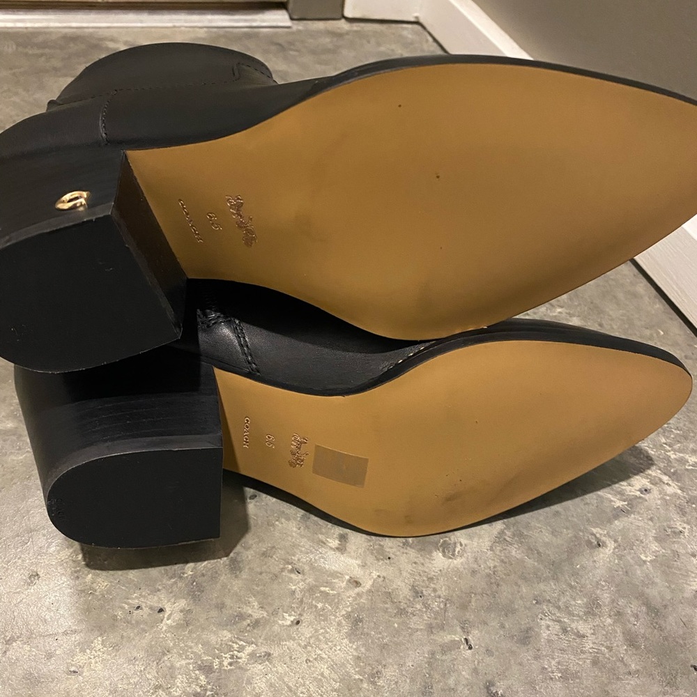 Coach Pell leather booties black new with new box - Picture 6 of 10